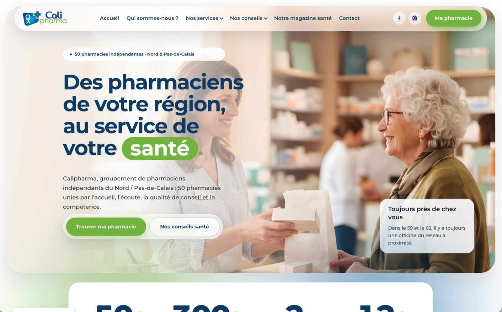 Nouveau site Calipharma, refonte Pharmagency